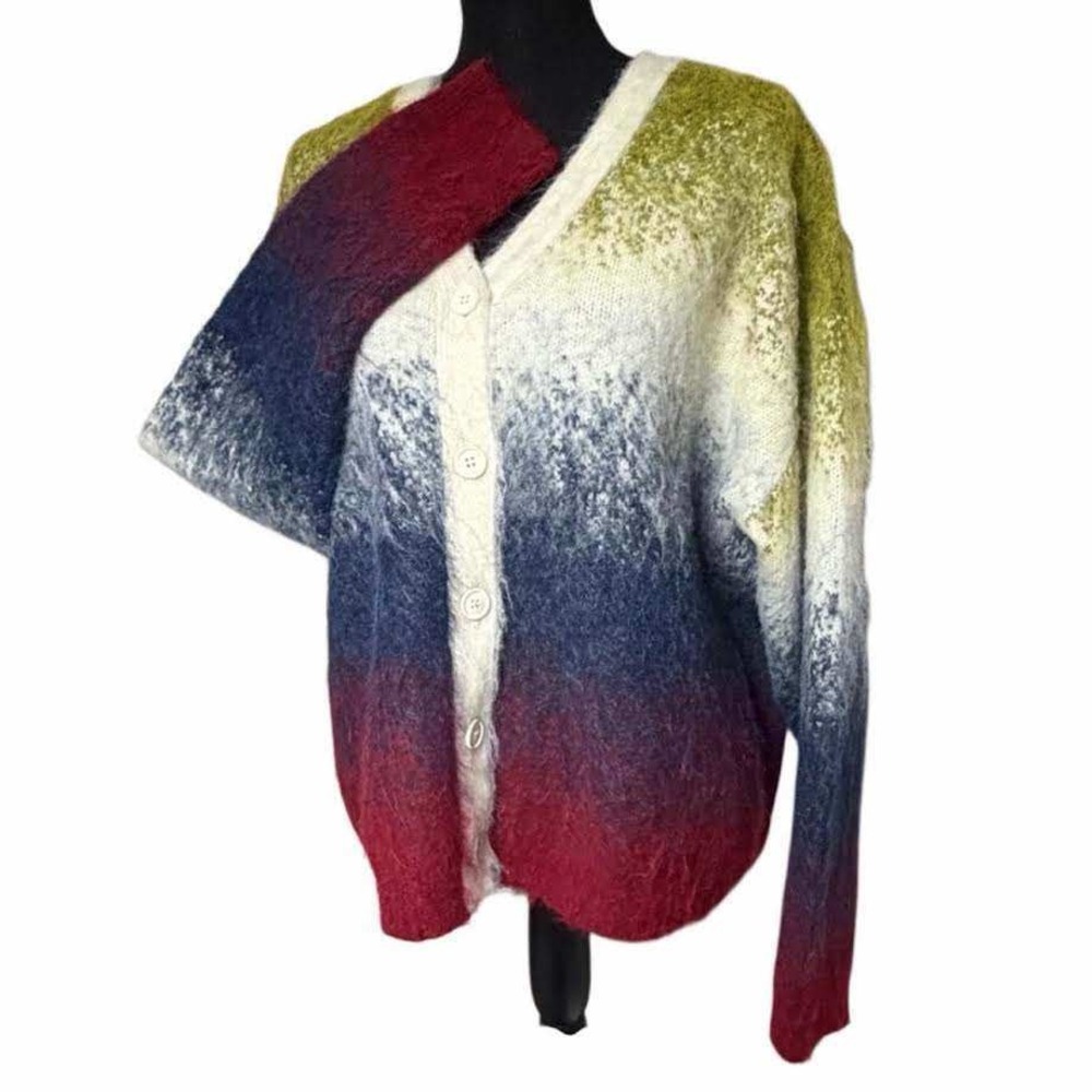 Musera Multi Colored Gradient Extra Fuzzy Slouchy Cardigan